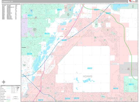 Commerce City Colorado Wall Map (Premium Style) by MarketMAPS - MapSales