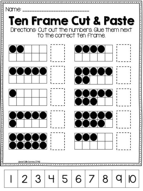 Ten Frame Practice: Worksheets and Games | Kindergarten math, Ten frame, Kindergarten worksheets