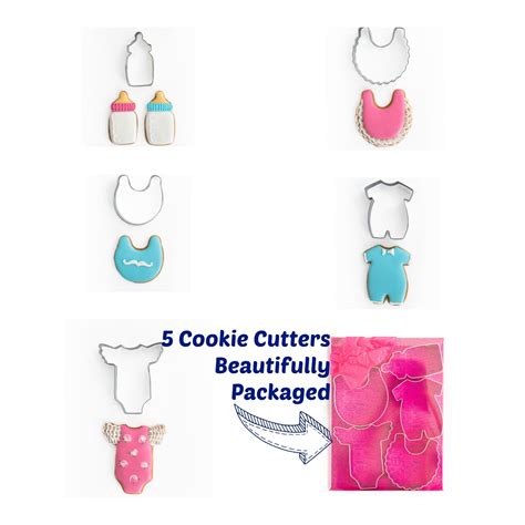 Baby Shower Cookie Cutter Set of 5 - Professional Quality Stainless St - DoughCuts