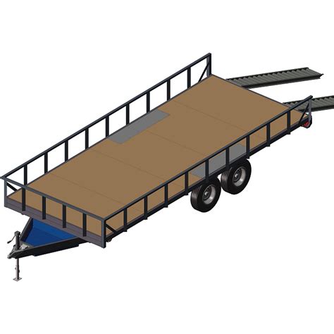 20' Deck-Over Trailer Plans – 7000 lbs, Tandem, Ramps, Options