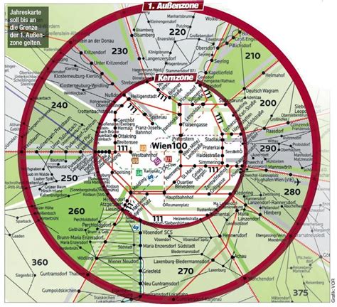 Vienna zones map - Wien 100 zone map (Austria)