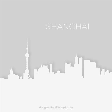 Shanghai skyline silhouette | Free Vector