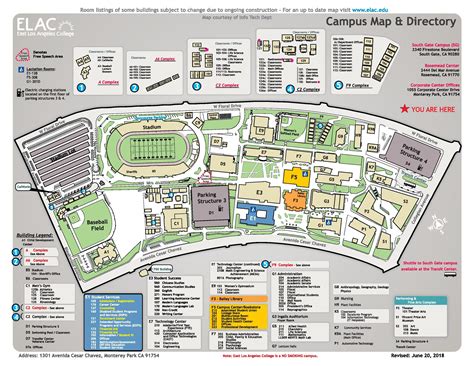 Elac map - East Los Angeles college campus map (California - USA)