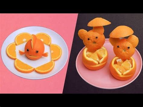 FRUIT CARVING ORANGE - BEAUTIFUL FRUIT DECOR IDEAS - YouTube | Fruit carving, Fruit sculptures ...