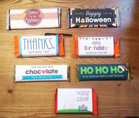 Seven FREE candy bar wrappers for every occasion - My Silly Squirts