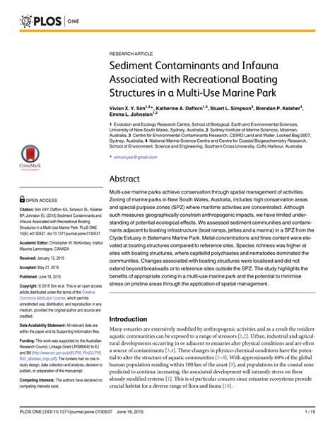 (PDF) Sediment Contaminants and Infauna Associated with Recreational ...