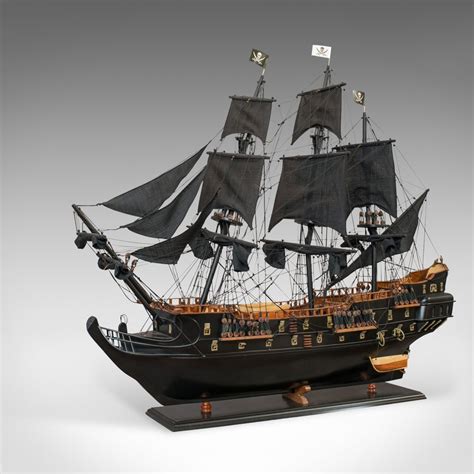 Antiques Atlas - Large Model, Black Pearl, Pirate Ship, Mahogany