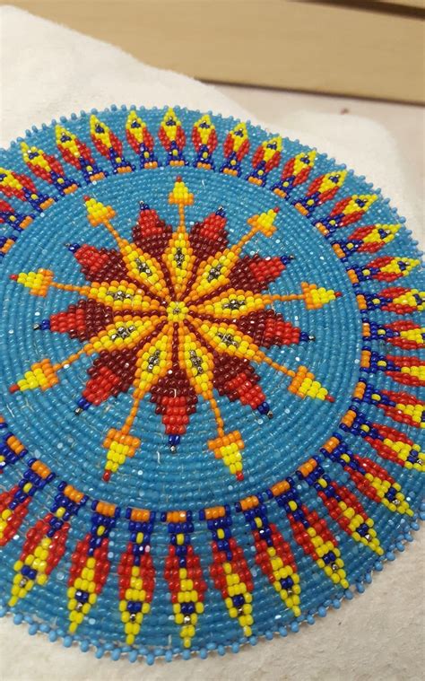 How To Make a Beaded Rosette Medallion - Craft Tutorials | Bead embroidery patterns, Native ...