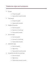 Understanding Toxidrome Signs and Symptoms: Opioid, Cholinergic, | Course Hero