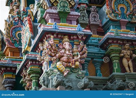 Gopurams of the Meenakshi Temple Stock Image - Image of architectural ...