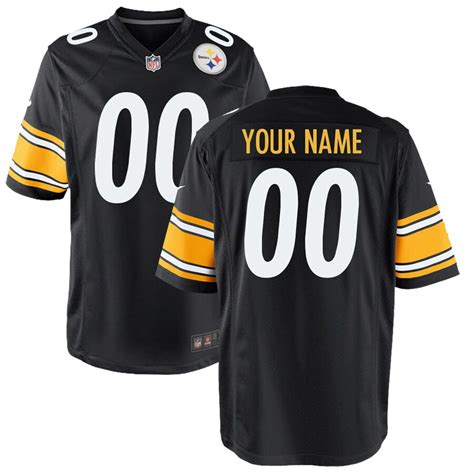 Youth Pittsburgh Steelers Nike Black Custom Game Jersey