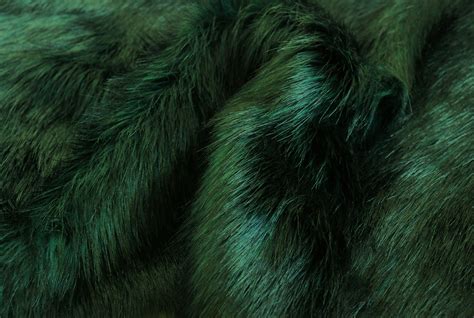 Super Luxury Faux Fur Fabric Material - LONG GREEN & BLACK - CRS Fur ...