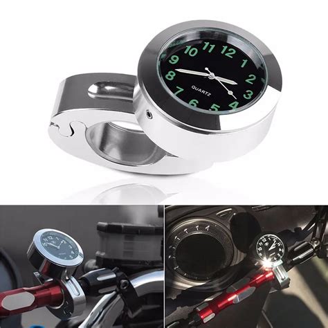 Waterproof Motorcycle Handlebar Clock Motorcycle Accessories Handle Bar ...