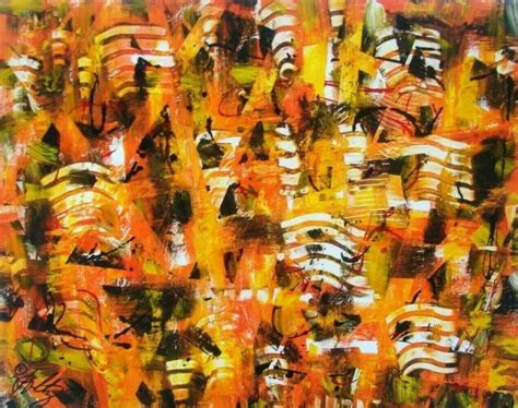 MODERNIST LARGE ABSTRACT PAINTING Expressionist MODERN ART KILL OR BEE ...