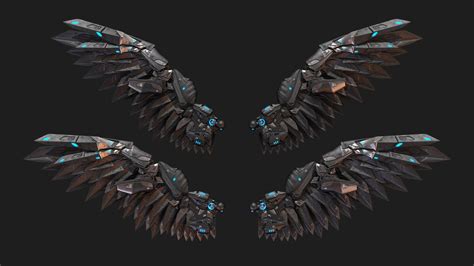 ArtStation - Sci-fi mecha wings and claws images set vol. III | Resources