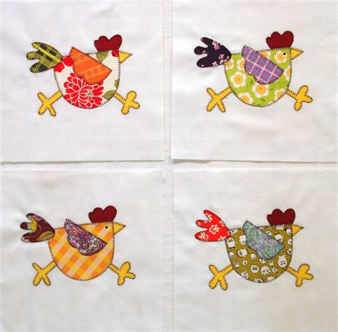 Funky Chicken Appliqued Quilt Blocks | Etsy