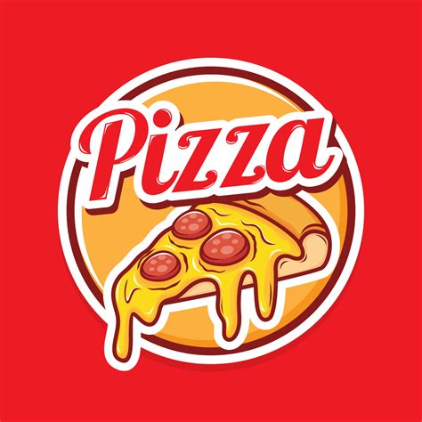 Pizza logo with illustration a piece of pizza 5285094 Vector Art at Vecteezy