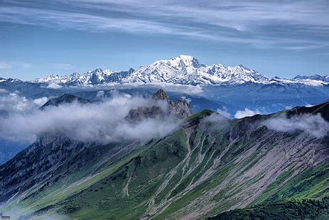 HD wallpaper: Mont Blanc, Samöens, Mountain, Snow, Beauty, Sky, Pink, View | Wallpaper Flare