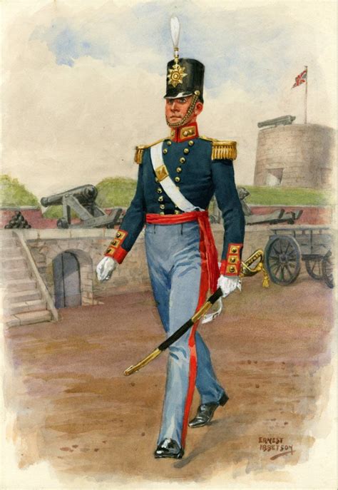 Officer of Royal Artillery Foot Regiment, 1845 | British uniforms, Navy ...