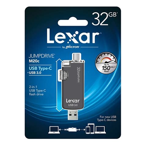 Original Lexar Genuine JumpDrive M20c 16GB 32GB 64GB USB Type C /USB 3. ...