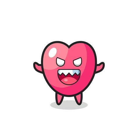 illustration of evil heart symbol mascot character 3401177 Vector Art ...