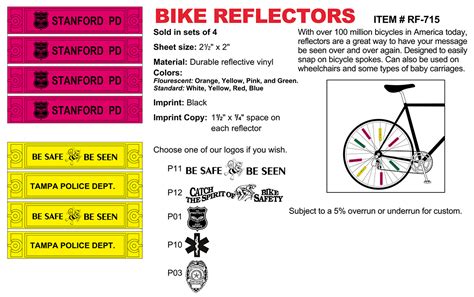 Bike Reflectors - Bicycle Safety (Custom) - Police Products