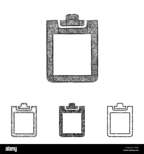 Clipboard icon set - sketch line art Stock Vector Image & Art - Alamy