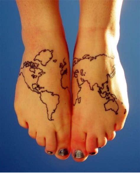 Tattoos World Map Tattoo Time Tattoos Foot Tattoos Fo - vrogue.co