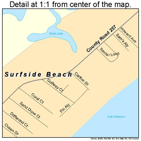 Surfside Beach Texas Street Map 4871384