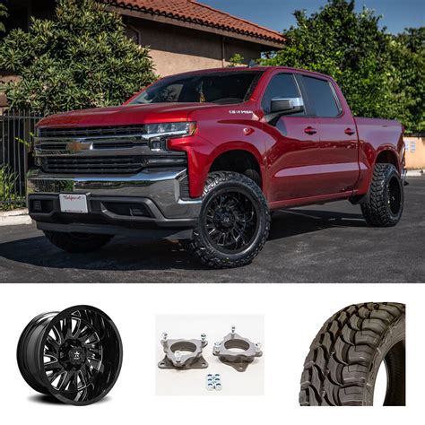 07-20 Chevy Silverado 1500 20x12" Wheels + Tires + Suspension Package Deal #PKG102