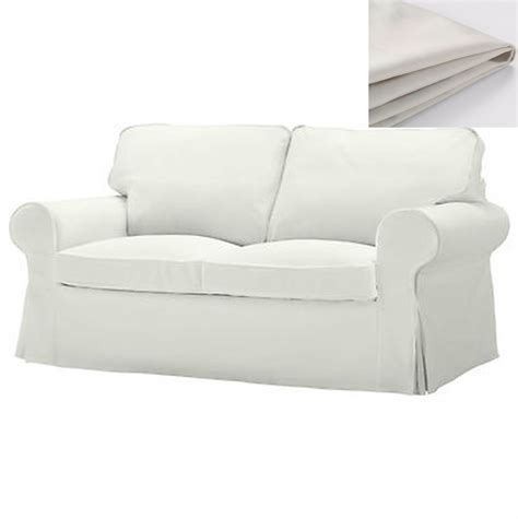 IKEA Ektorp 2 Seat Sofa SLIPCOVER Loveseat Cover BLEKINGE WHITE Cotton ...