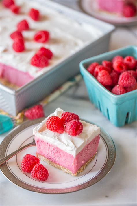 Cool and Creamy Raspberry Pretzel Dessert - Lovely Little Kitchen