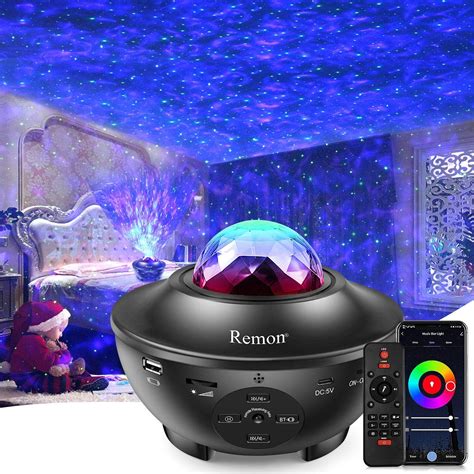 Remon Star Projector Galaxy Projector Smart Night Light with 10 Colors ...