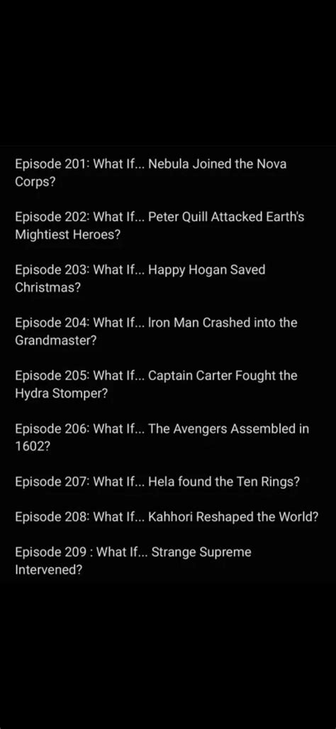 "What If?..." Season 2 Episode Titles revealed : r/marvelstudios