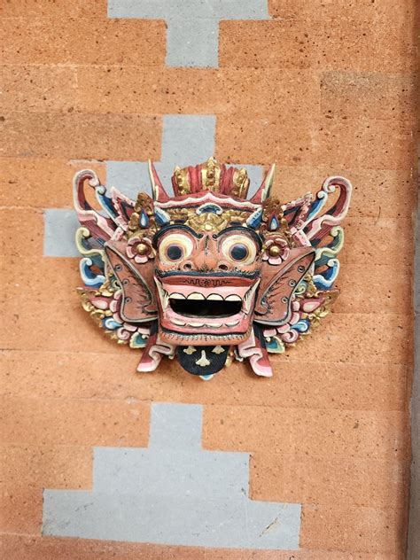 24cm Wooden Barong Mask , Barong Mask , Balinese Mythology , Wooden Mask , Wall Decor , Home ...