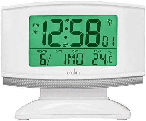 Acctim Integra 2 71942 Radio Controlled Smartlite Alarm Clock in White and Silver : Amazon.co.uk ...