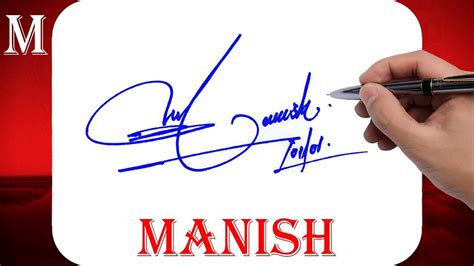 Manish Name Signature Style | M Signature Style | Signature Style of My ...