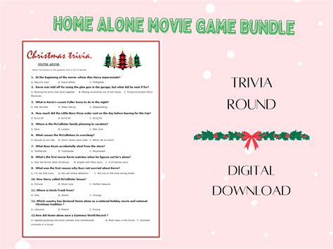 Printable Home Alone Trivia Game Christmas Party Games - Etsy