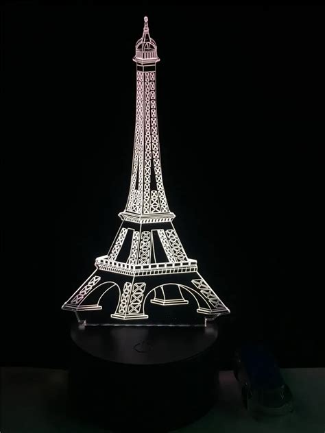 Eiffel Tower LED USB Kids Night Light Creative Style Christmas Gifts Color Changing Home ...