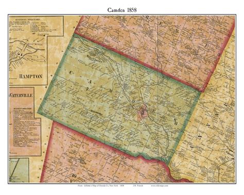 Camden 1858 Old Town Map With Homeowner Names New York Reprint ...