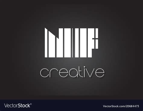 Nf n f letter logo design with white and black Vector Image