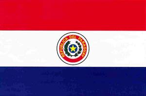 la primera bandera de paraguay Reverso escudos banderas lema paz dentro