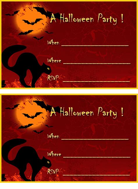 Free printable Halloween invitations, Free halloween party invitation cards, free printable ...
