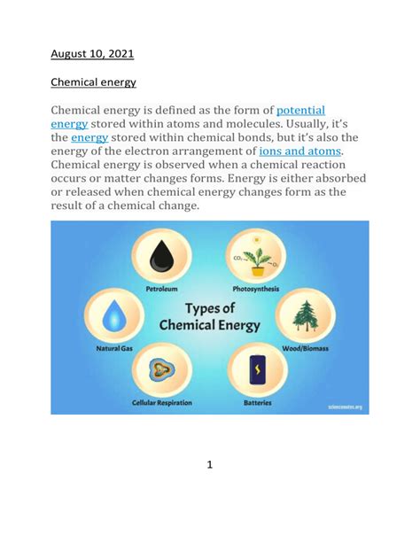 Chemical energy