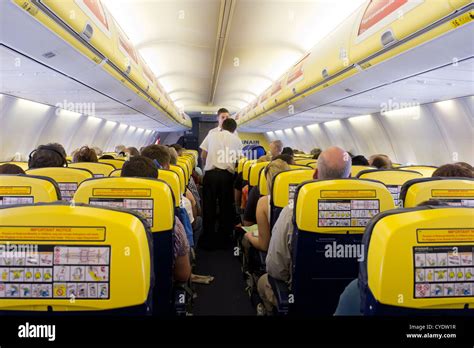 Ryanair plane cabin interior Stock Photo - Alamy