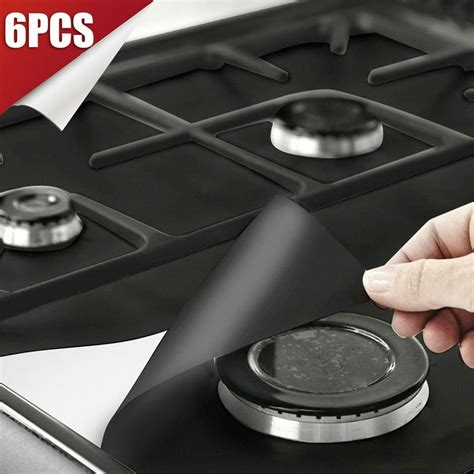 6PCS Gas Range Protectors, TSV Liner Covers Reusable Gas Stove Burner ...