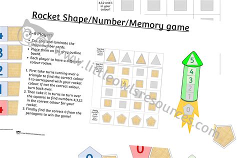 FREE Rocket Shape/Number/Memory Game printable Early Years/EY (EYFS) resource/download — Little ...