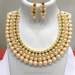 Hyderabad Pearl Choker Necklace Set - South India Jewels