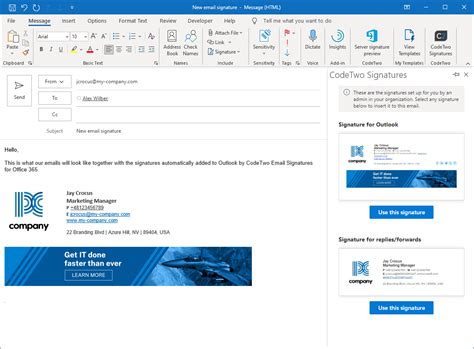 Office 365 Email Signature Template, Select New, Type A Name For The ...