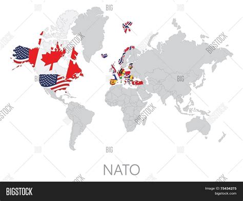 Nato On World Map Vector & Photo (Free Trial) | Bigstock